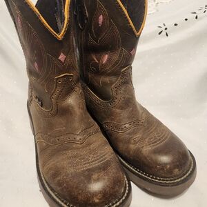 Justin Boots Brown Heeled Boots
